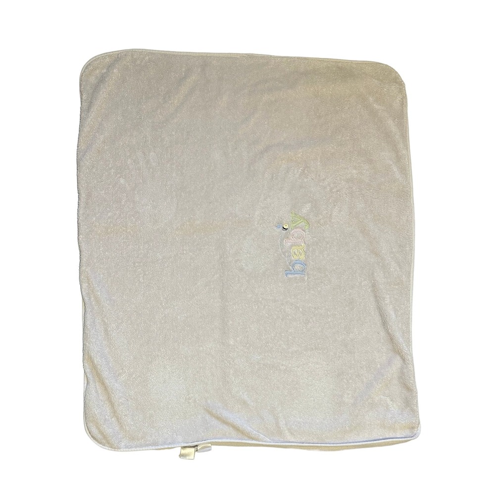 Carters Baby Bee Applique Patch White Blanket Pastel Security Lovey Kids